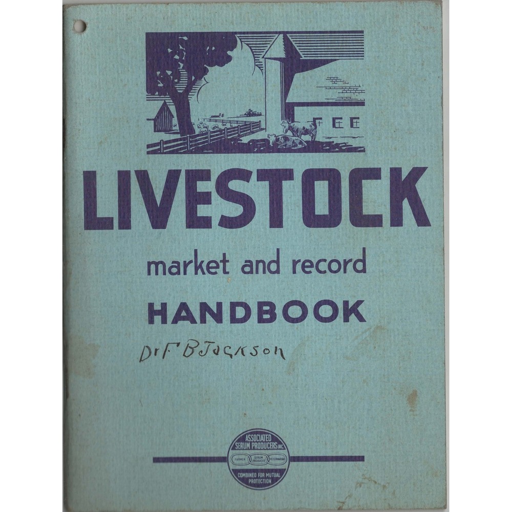 Vintage Livestock Market and Record Handbook Associated Serum Producers Inc. - Picture 1 of 2